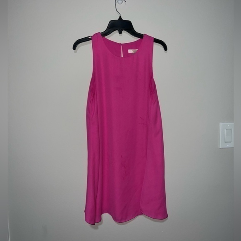 Vibrant Pink Sleeveless Dress Hot pInk slip dress Sans Souci Medium
